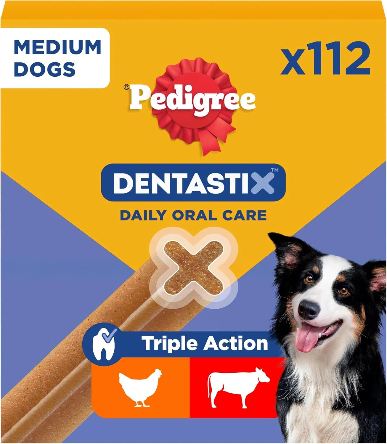 Pedigree Dentastix chien moyen (112 bâtonnets) à 29,19 € au lieu de 37,99 € : -23 % pour les Jours Flash Prime